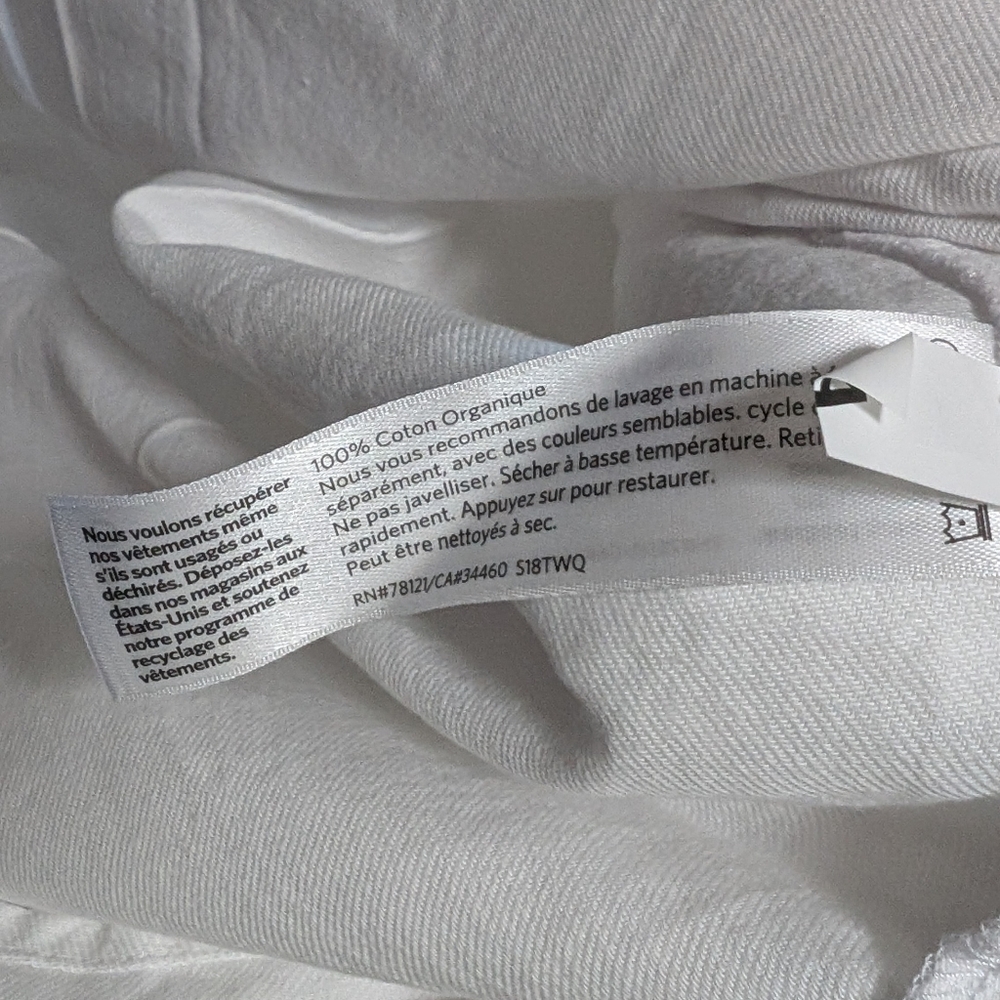 Eileen Fisher Drawstring Organic Cotton Midi Dress white size XL NWT - Picture 4 of 6